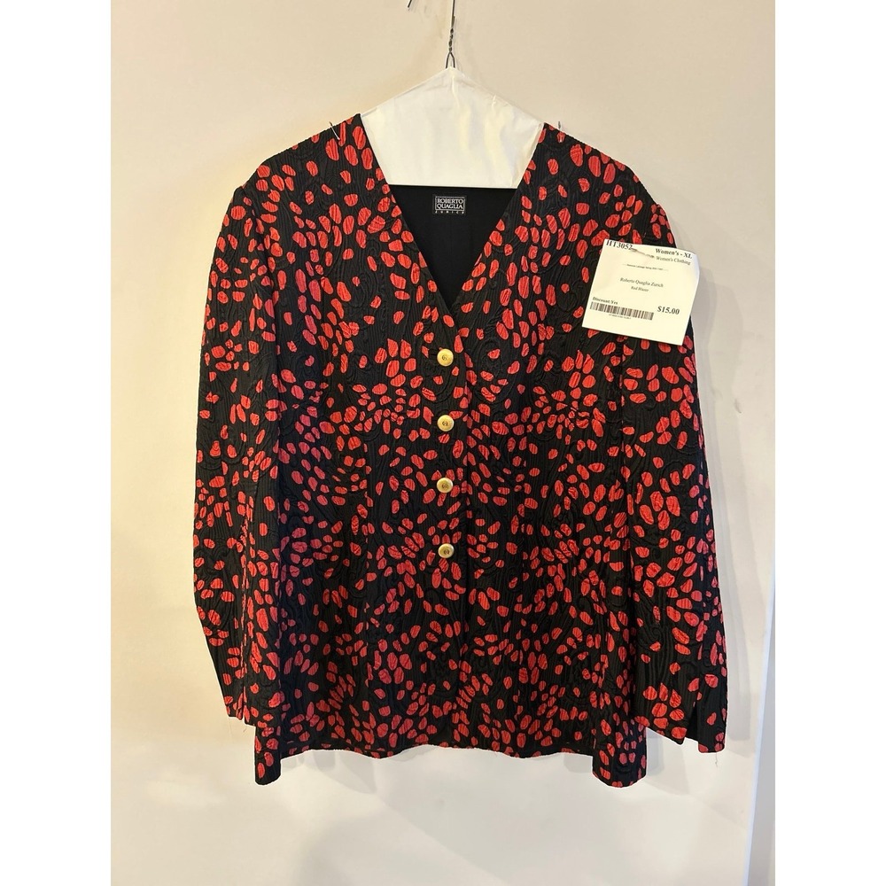 Roberto Quaglia Zurich Wool Silk Red Blazer XL Gold Style Buttons